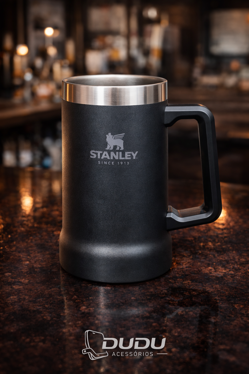 Caneca Térmica para Cerveja 709ml com Alça – Aço Inox Premium - miniatura 2